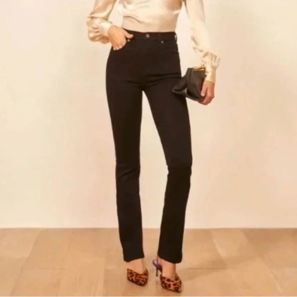 Reformation Audrey straight jeans Black High-Rise Straight Jeans